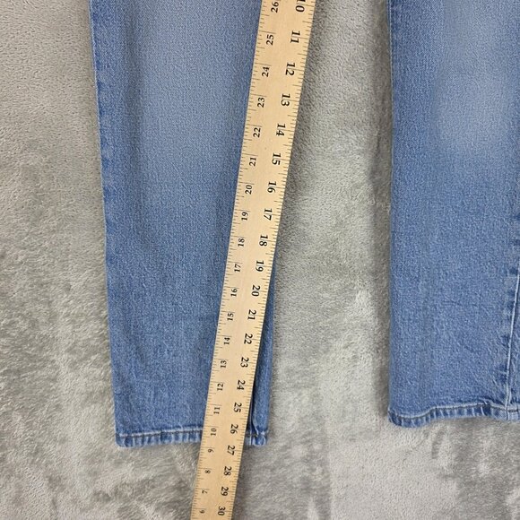ZARA Jeans Womens 2 Light Wash Blue Straight Leg Denim Zip Fly Five Pocket - Picture 4 of 9